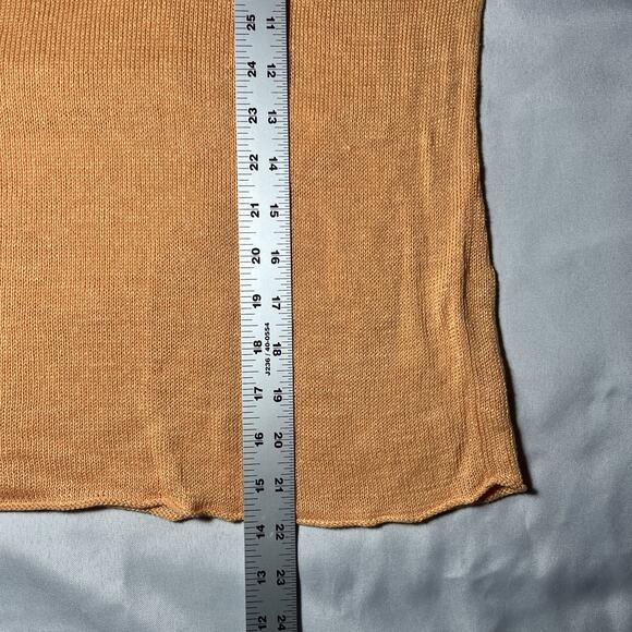 EILEEN FISHER 100% Linen Knit Orange Lightweight Pullover Sweater Top XL - Picture 6 of 7